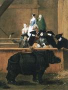 Pietro Longhi exhibition of a rhinoceros at venice Spain oil painting artist